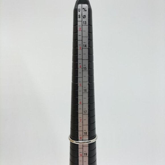 Genuine 1ct SAPPHIRE DIAMOND PLATINUM 900 White Gold Ring AUTHENTIC  US Sz 8.25 - Picture 7 of 9